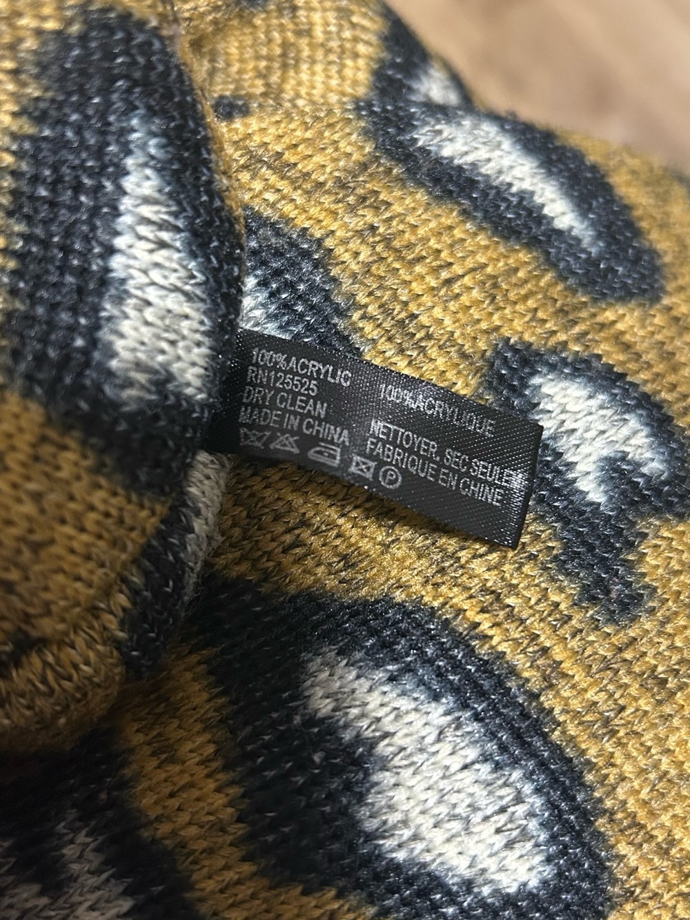 Mustard Leopard Print Infinity Winter Scarf Accessory - Picture 3 of 3